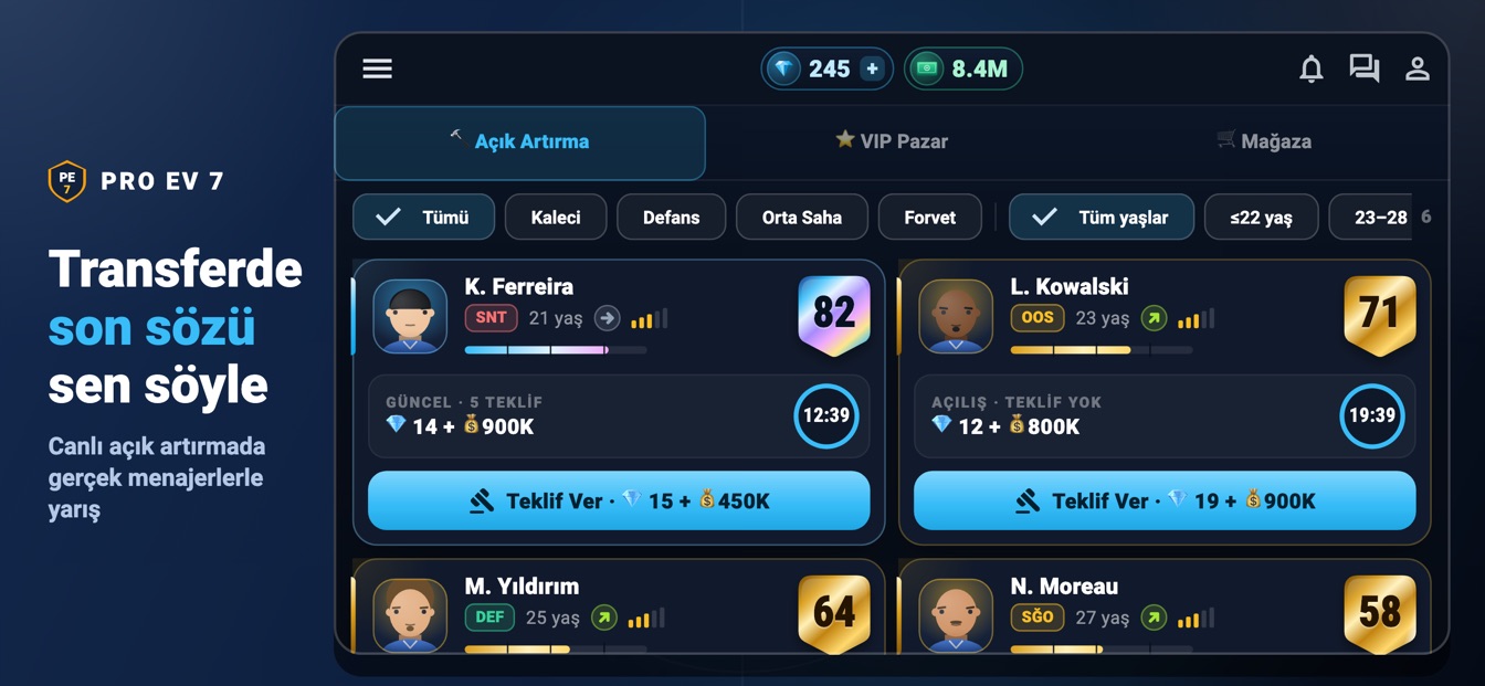 PRO EV 7 transfer pazarı